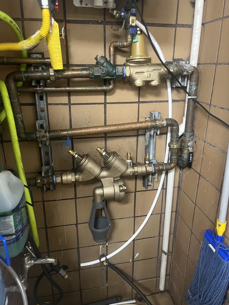 Commercial backflow preventer serviced by Grizzly Plumbing