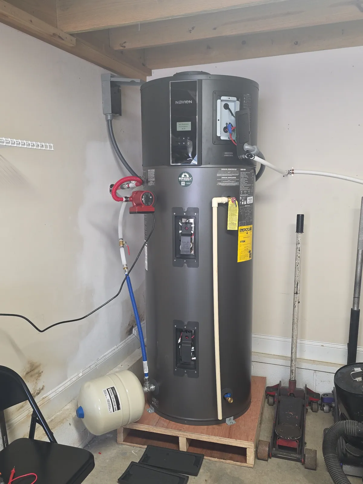 Navien heat pump water heater installed by Grizzly Plumbing