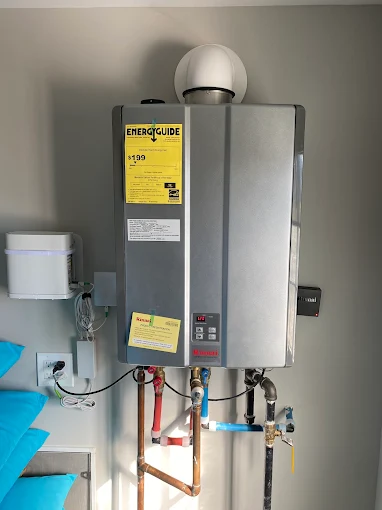 Tankless water heater installed by Grizzly Plumbing