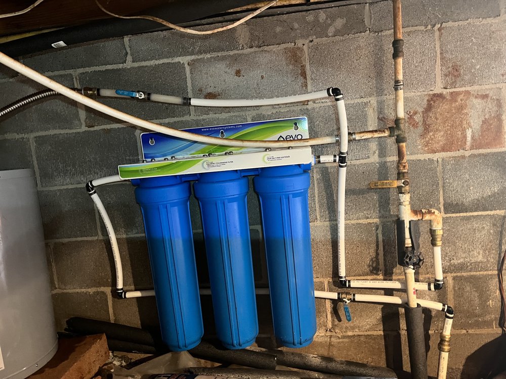 Whole-house water filtration system installed by Grizzly Plumbing
